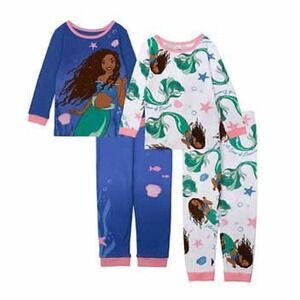 Disney Ariel Character Kids' 4-piece Cotton Pajama Set Size 5 New with Tags!